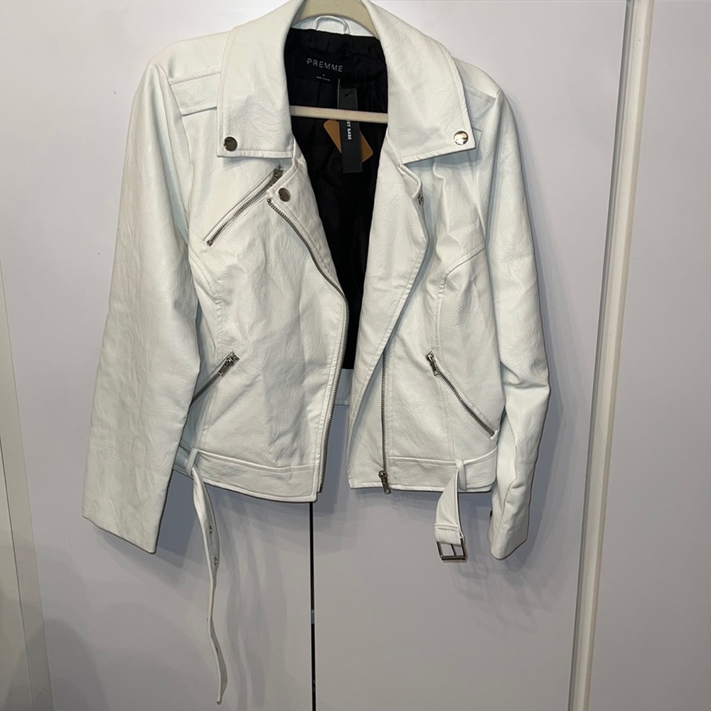 Premme White Faux Leather jacket